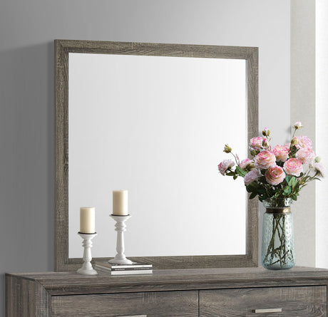 Wright Brown Oak Dresser Mirror - Ornate Home