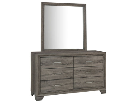 Wright Brown Oak Dresser and Mirror - Ornate Home