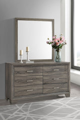 Wright Brown Oak Dresser and Mirror - Ornate Home