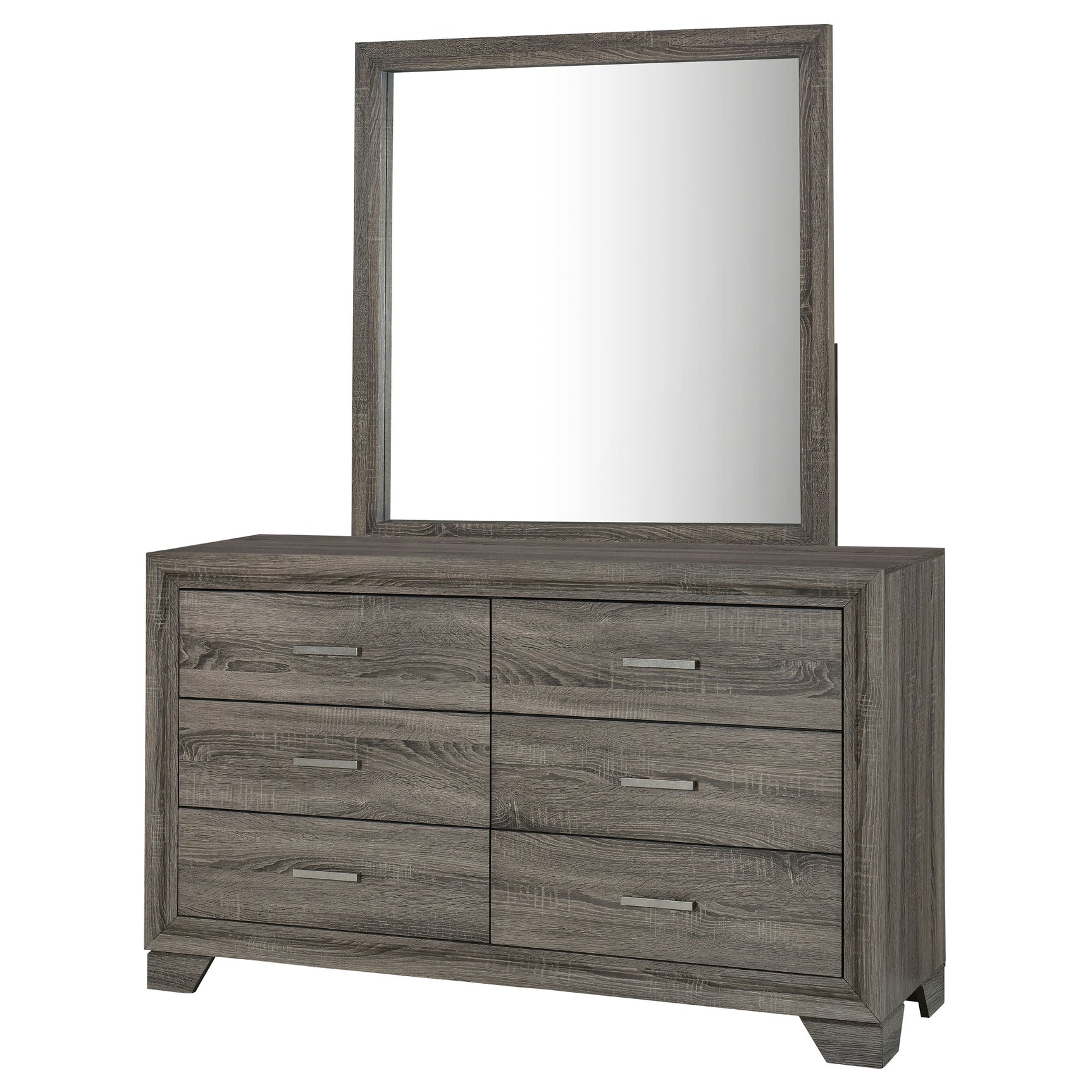 Wright Brown Oak Dresser and Mirror - Ornate Home