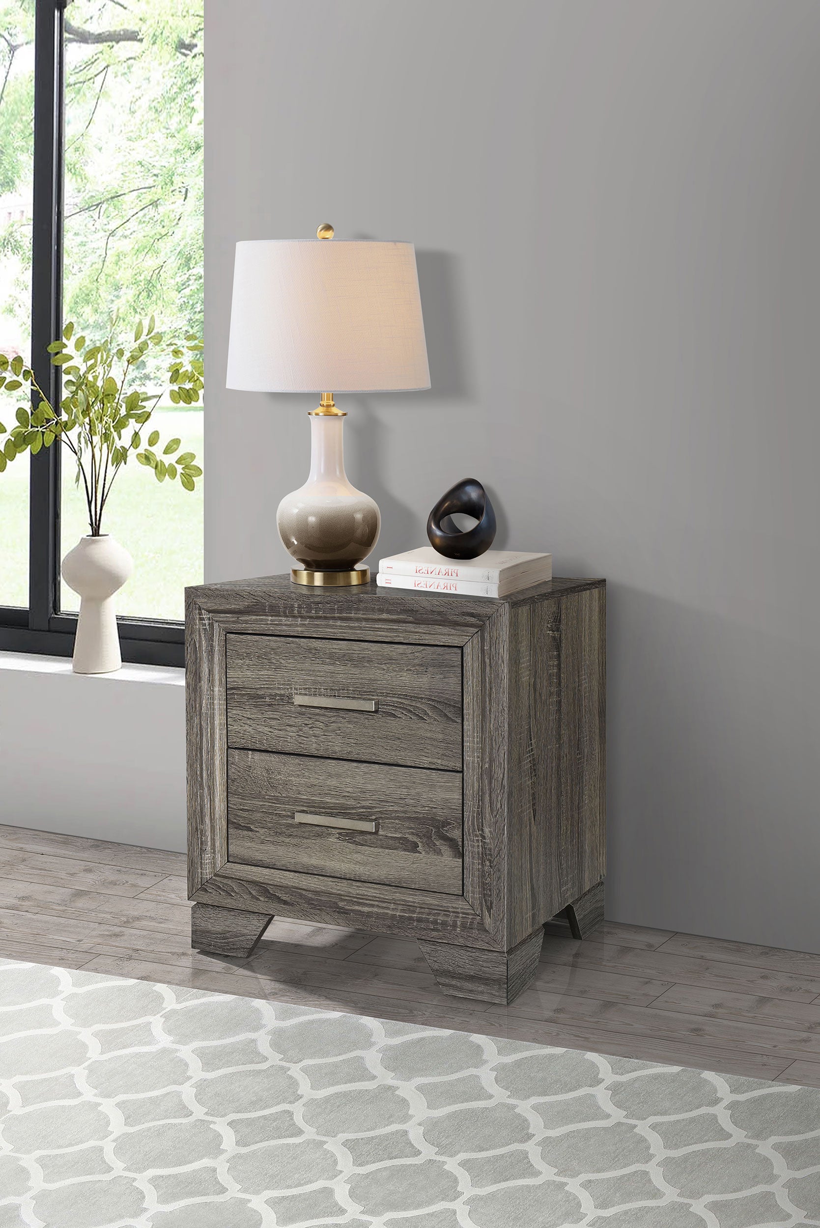 Wright Brown Oak Nightstand - Ornate Home