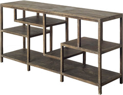 Wright Brown Wood Multi-Level Shelf Console Table - Ornate Home
