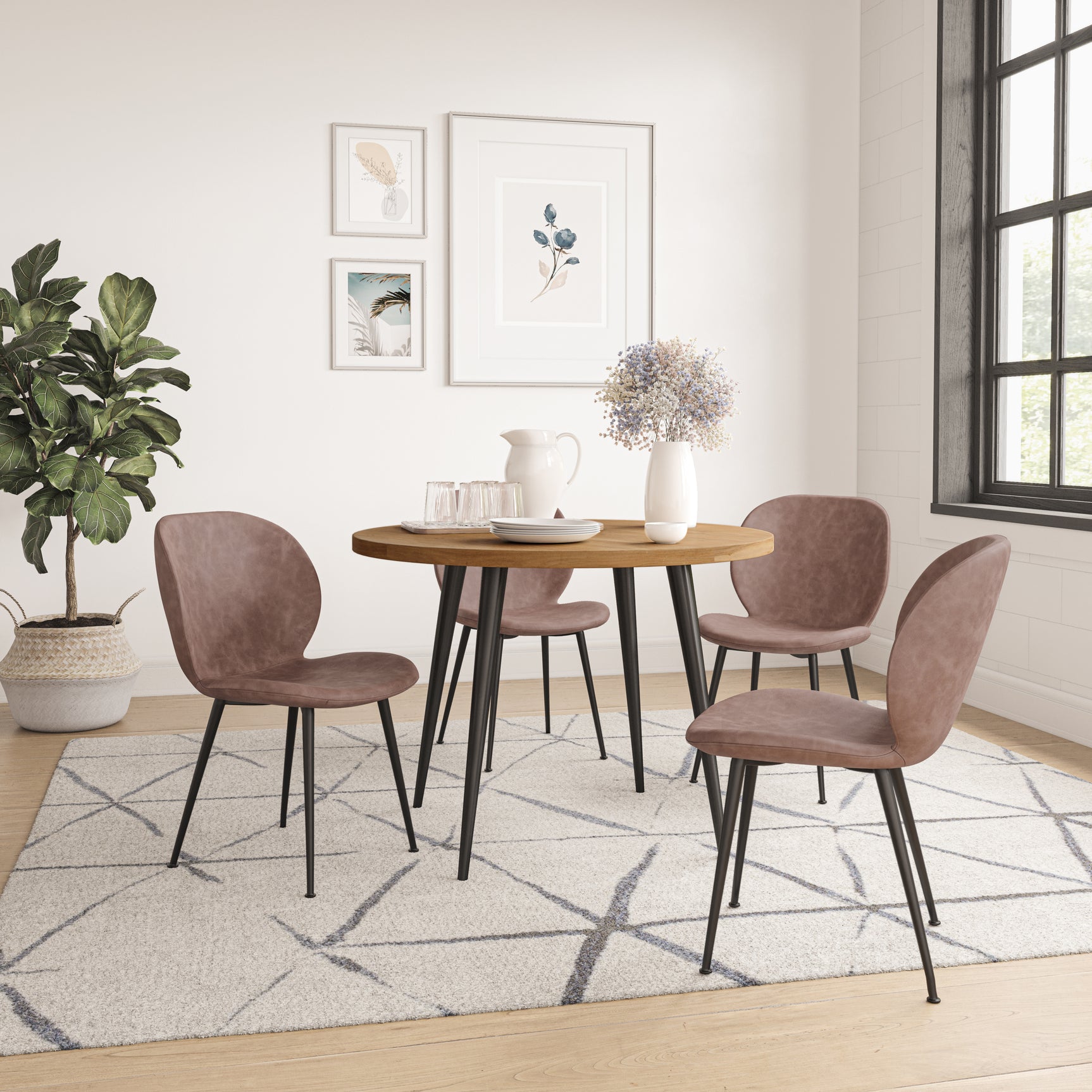 Wright Walnut Dining Chair (Set of 4) - Ornate Home
