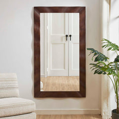 Wrinkle Woodtone Wavy Wood Mirror - Ornate Home