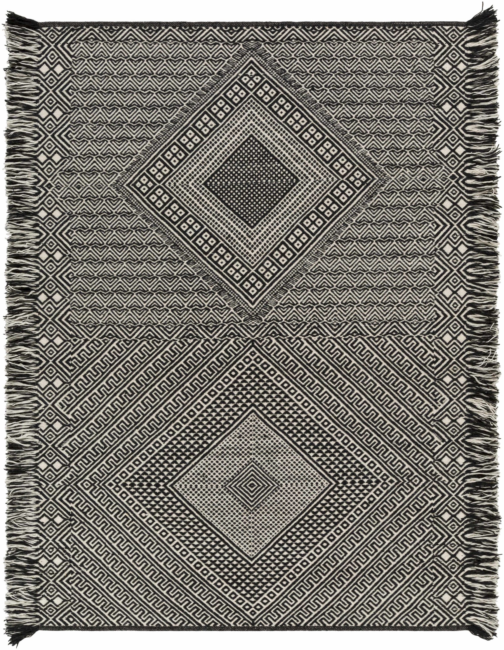Wundowie Black&Ivory Diamond Wool Rug - Clearance - Ornate Home