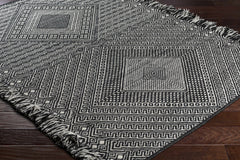 Wundowie Black&Ivory Diamond Wool Rug - Clearance - Ornate Home