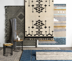 Wundowie Black&Ivory Diamond Wool Rug - Clearance - Ornate Home