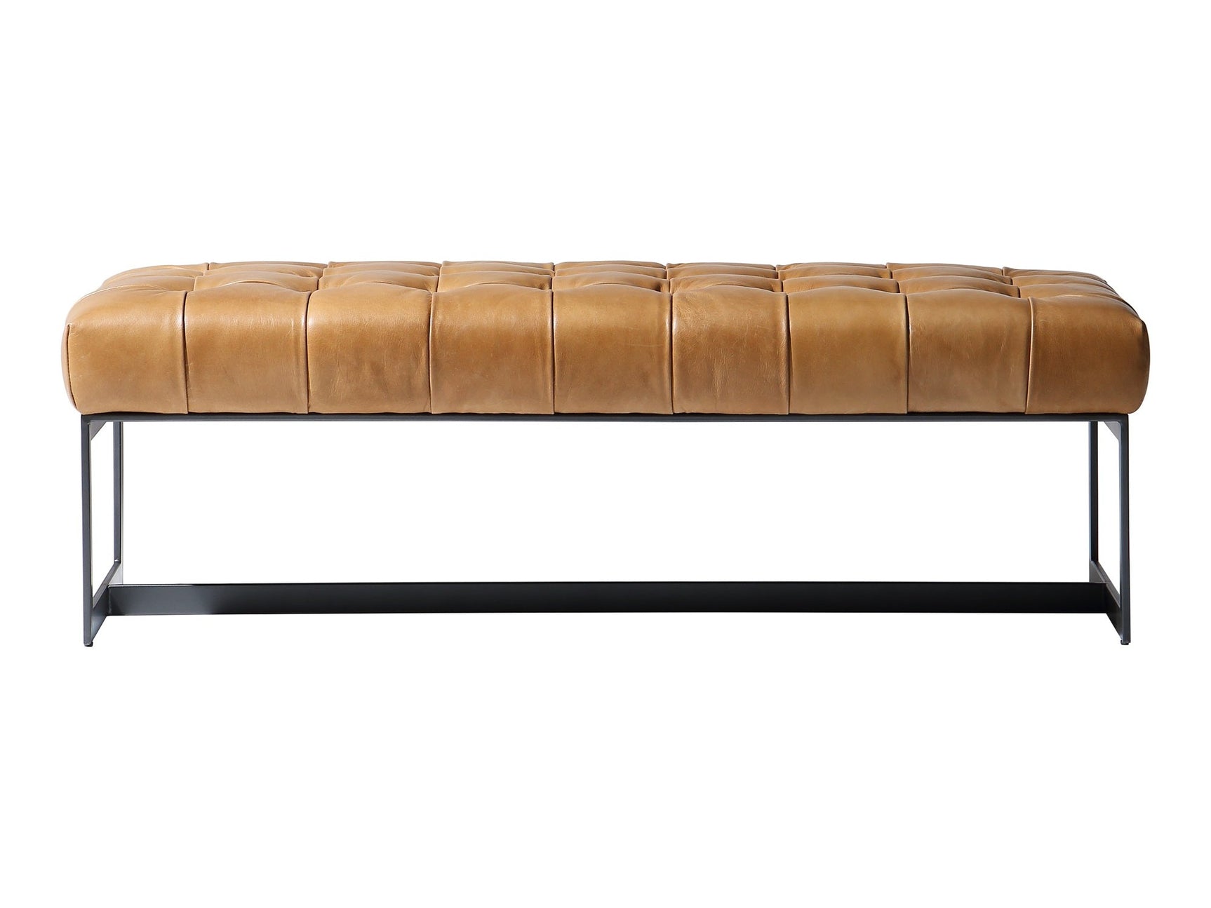 Wyatt Brown Leather Bench - Ornate Home