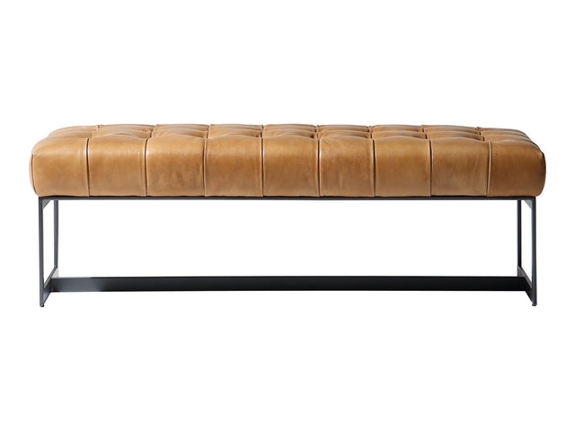 Wyatt Brown Leather Bench - Ornate Home