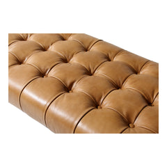 Wyatt Brown Leather Bench - Ornate Home