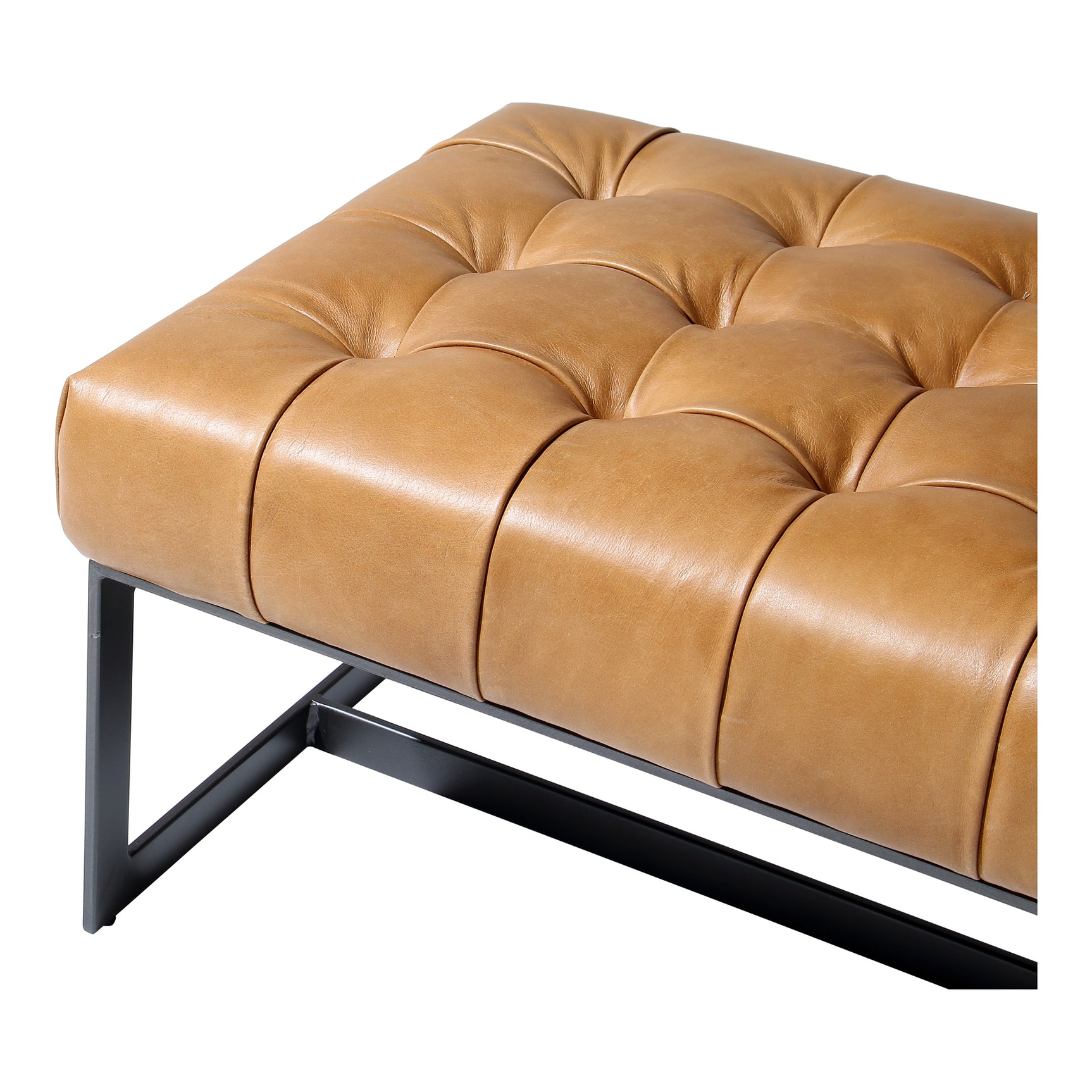 Wyatt Brown Leather Bench - Ornate Home