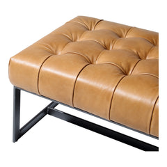 Wyatt Brown Leather Bench - Ornate Home