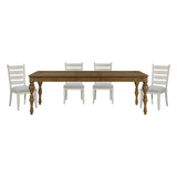 Wyatt Brown/Weathered White/Gray 5-Piece Dining Table Set - Ornate Home