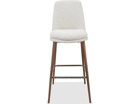 Wyatt Ricotta/Bronze Upholstered Bar Stool - Ornate Home