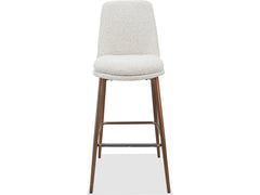 Wyatt Ricotta/Bronze Upholstered Bar Stool (Set of 2) - Ornate Home