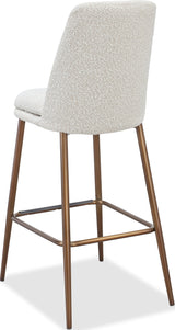Wyatt Ricotta/Bronze Upholstered Bar Stool (Set of 2) - Ornate Home