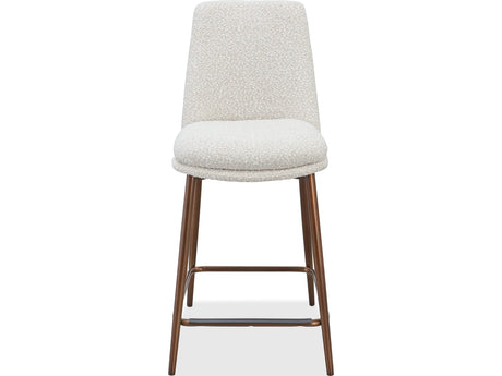 Wyatt Ricotta/Bronze Upholstered Counter Stool - Ornate Home