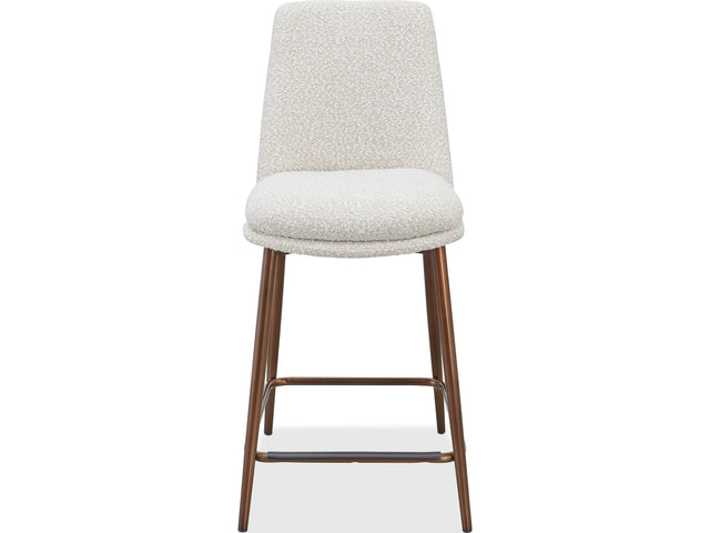 Wyatt Ricotta/Bronze Upholstered Counter Stool - Ornate Home