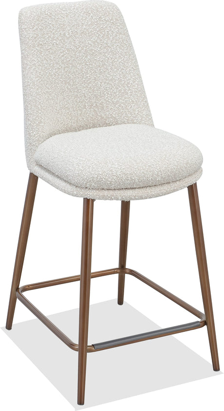 Wyatt Ricotta/Bronze Upholstered Counter Stool - Ornate Home