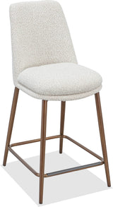 Wyatt Ricotta/Bronze Upholstered Counter Stool (Set of 2) - Ornate Home