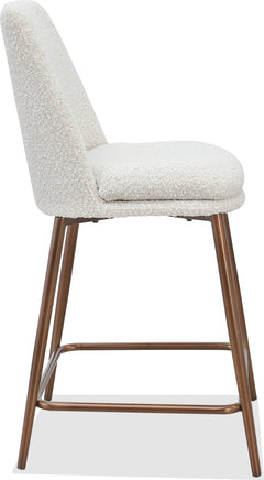 Wyatt Ricotta/Bronze Upholstered Counter Stool (Set of 2) - Ornate Home