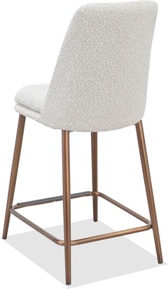 Wyatt Ricotta/Bronze Upholstered Counter Stool (Set of 2) - Ornate Home