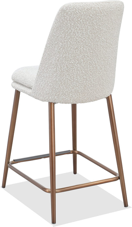 Wyatt Ricotta/Bronze Upholstered Counter Stool (Set of 2) - Ornate Home