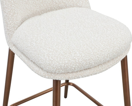 Wyatt Ricotta/Bronze Upholstered Counter Stool (Set of 2) - Ornate Home