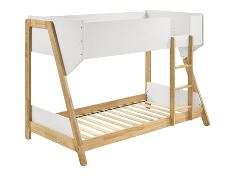 Wyatt White / Natural Twin Over Twin Bunk Bed - Ornate Home