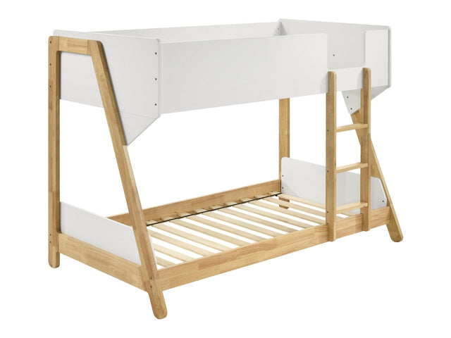 Wyatt White / Natural Twin Over Twin Bunk Bed - Ornate Home
