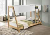 Wyatt White / Natural Twin Over Twin Bunk Bed - Ornate Home