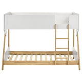 Wyatt White / Natural Twin Over Twin Bunk Bed - Ornate Home
