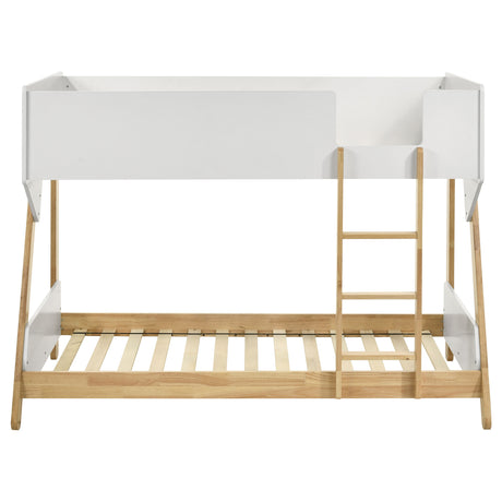 Wyatt White / Natural Twin Over Twin Bunk Bed - Ornate Home