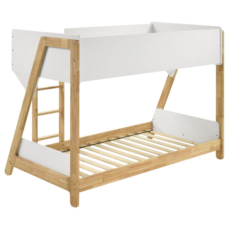 Wyatt White / Natural Twin Over Twin Bunk Bed - Ornate Home