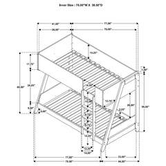 Wyatt White / Natural Twin Over Twin Bunk Bed - Ornate Home