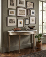 Wycliffe Drift Pine Demilune Console Table - Ornate Home