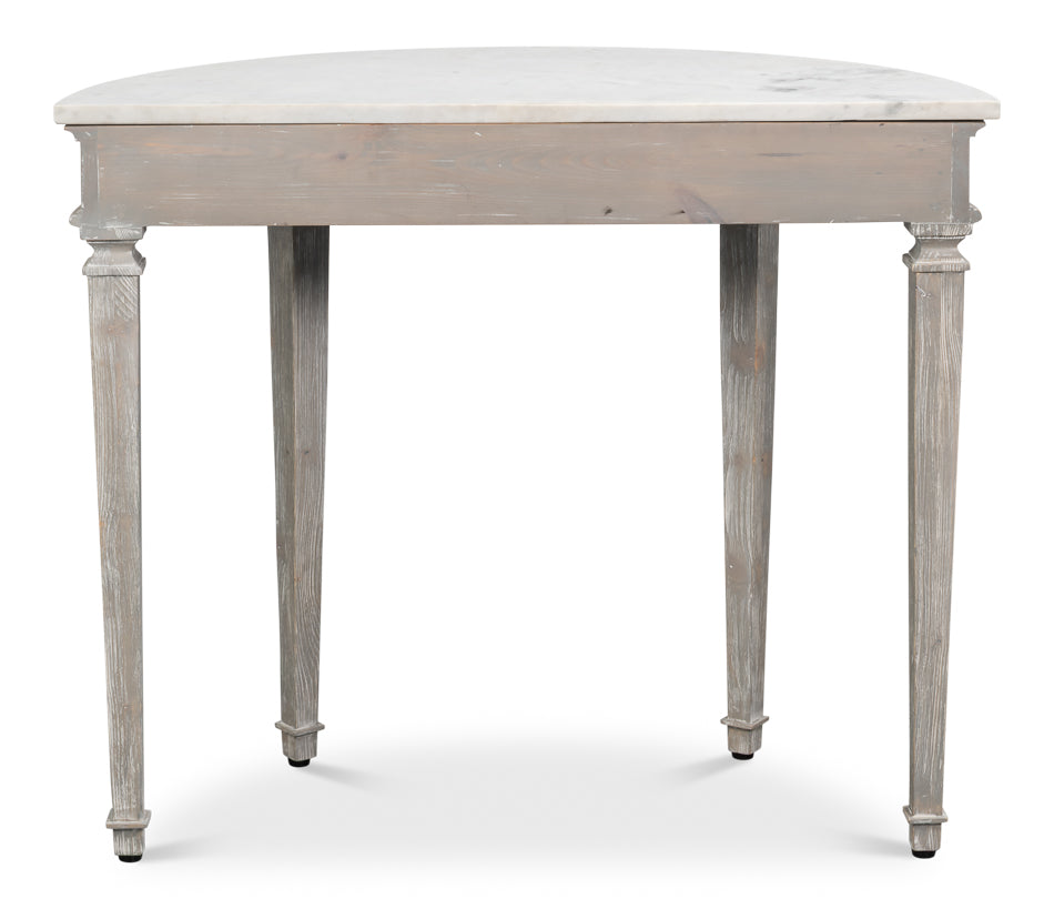 Wycliffe Drift Pine Demilune Console Table - Ornate Home