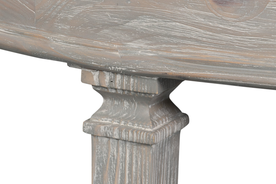 Wycliffe Drift Pine Demilune Console Table - Ornate Home