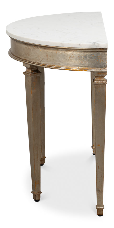 Wycliffe Gold Leaf Demilune Console Table - Ornate Home