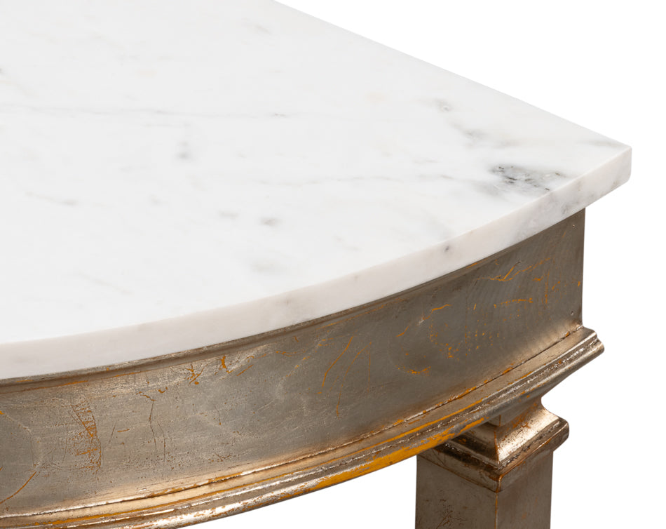 Wycliffe Gold Leaf Demilune Console Table - Ornate Home
