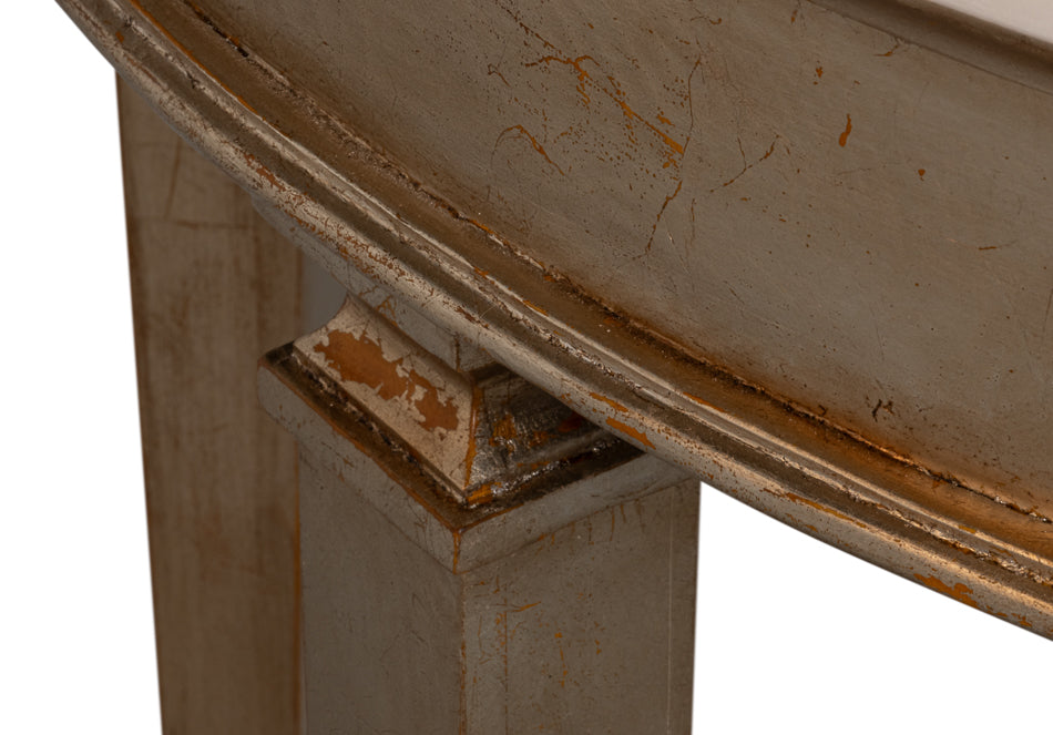 Wycliffe Gold Leaf Demilune Console Table - Ornate Home