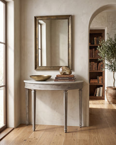 Wycliffe Gold Leaf Demilune Console Table - Ornate Home