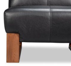 Wylam Black Leather Chair - Ornate Home