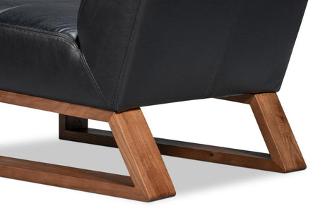 Wylam Black Leather Chair - Ornate Home