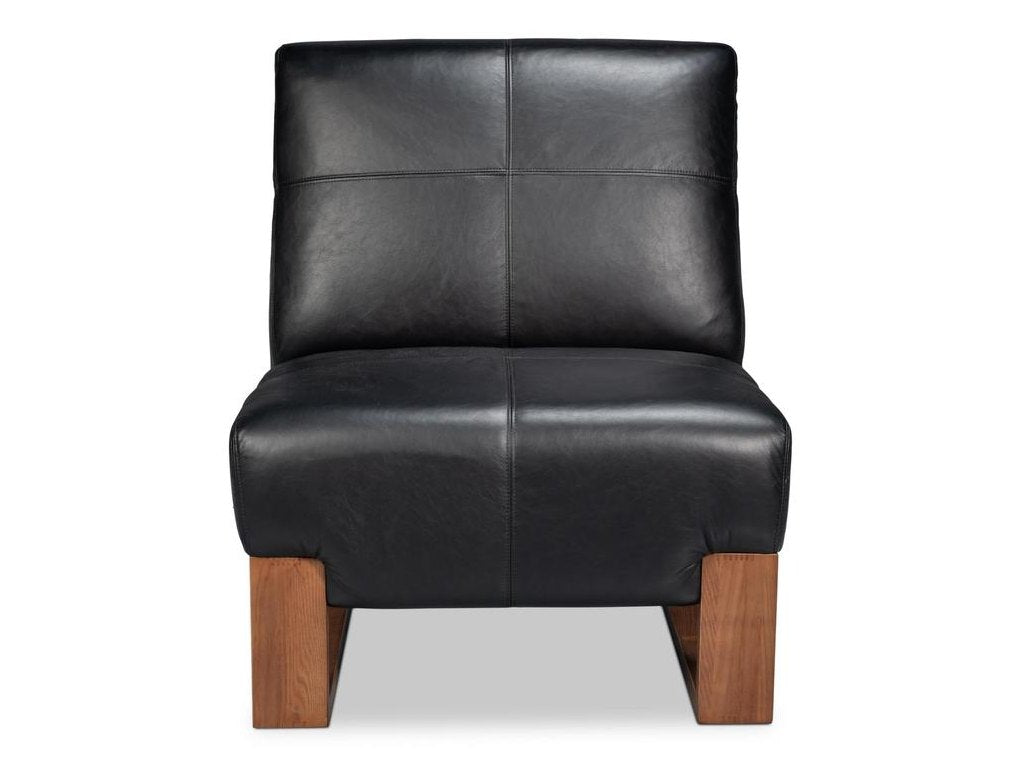 Wylam Black Leather Chair - Ornate Home