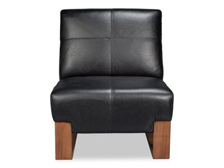 Wylam Black Leather Chair - Ornate Home