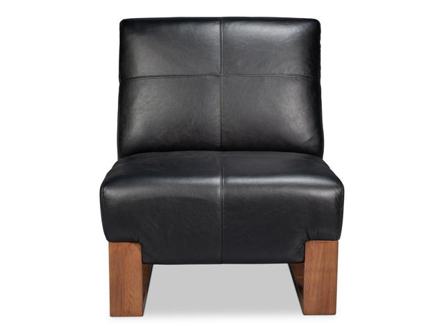 Wylam Black Leather Chair - Ornate Home