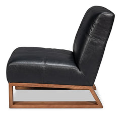 Wylam Black Leather Chair - Ornate Home