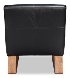 Wylam Black Leather Chair - Ornate Home
