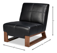 Wylam Black Leather Chair - Ornate Home